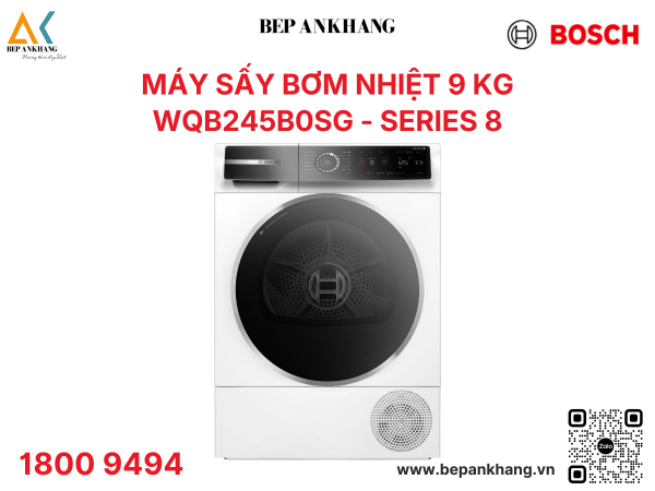 Máy sấy bơm nhiệt 9 kg WQB245B0SG - Series 8